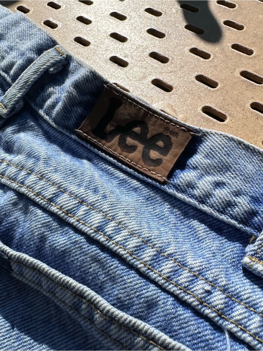 Vintage Lee High Waisted Denim Mini Pencil Skirt Light Wash - Picture 5 of 6